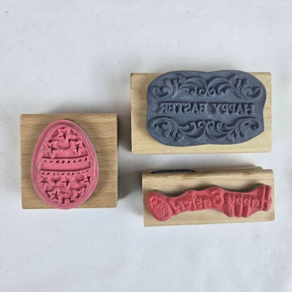 Mixed Brands Bundle of 12 Rubber Stamps with Halloween and Easter Themes - Picture 9 of 10